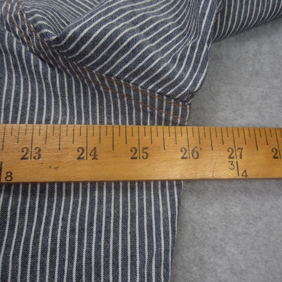 Wrangler Shirt Mens 2XL Indigo Striped Snap Button Pocket Western Shacket - Picture 11 of 15